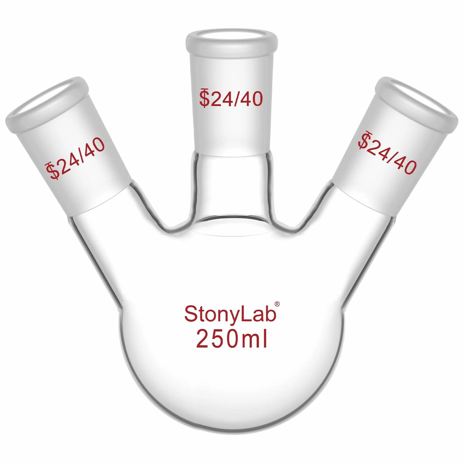 StonyLab Glass 250 ml 3 szyjka okrągła dolna piersiówka RBF 24/40