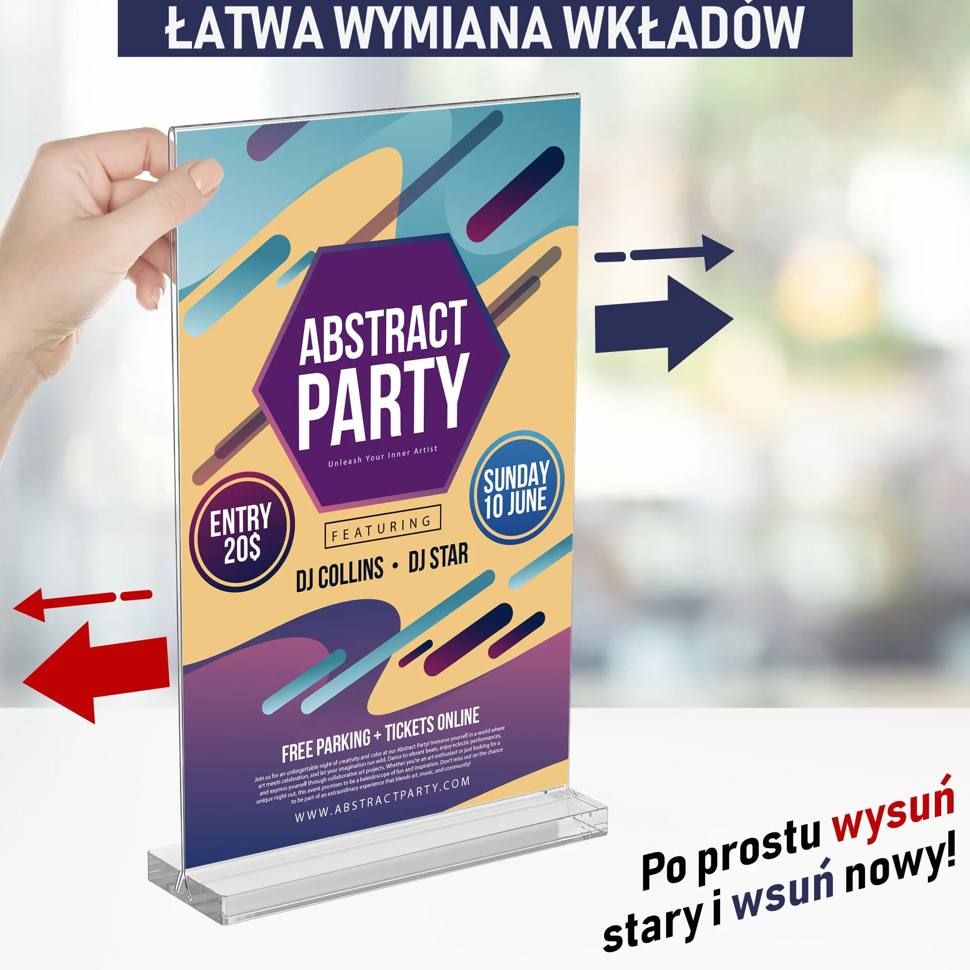 Stojak Akrylowy A5 Zestaw 6 Szt. Dwustronna Ramka Polerowane Krawędzie