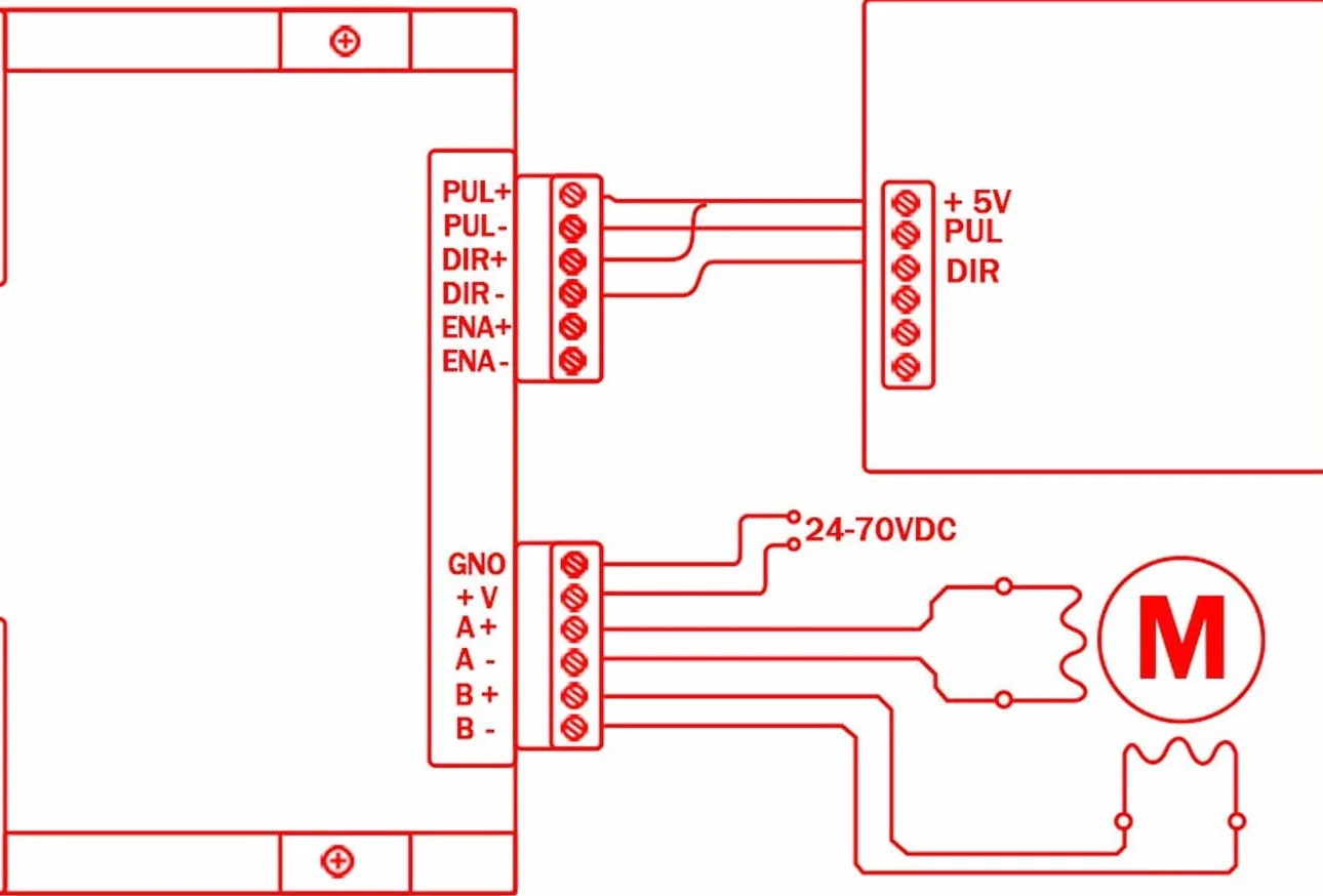 CNC Cyfrowy sterownik silnika krokowego DM556 2-fazowy sterownik silnika krokowego 20-50V DC Max 5.6A 128 Dział dla silnika krokowego Nema 23, 24 i Nema 34