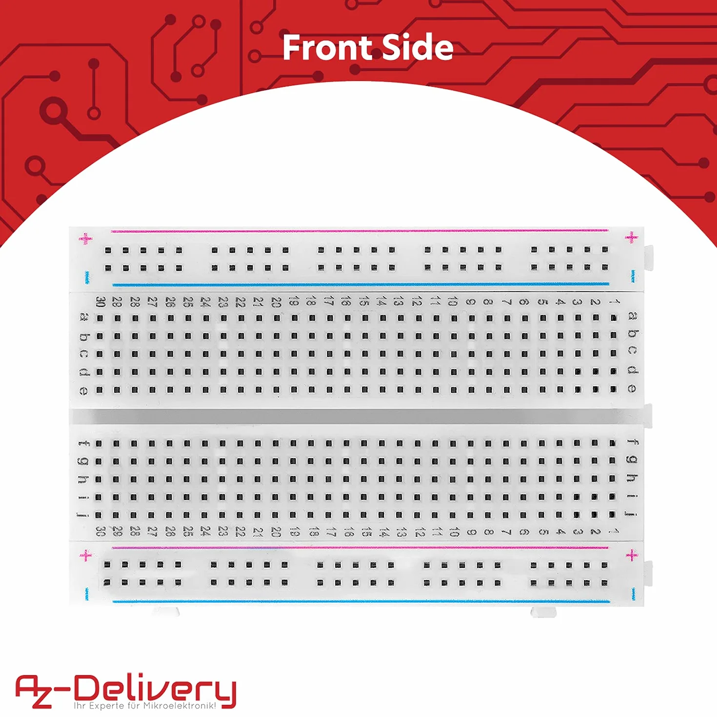 AZDelivery 5 x Mini Breadboard 400 Pin z 4 Busbars dla Jumper Cable kompatybilny z Arduino i Raspberry Pi w tym e-Book!