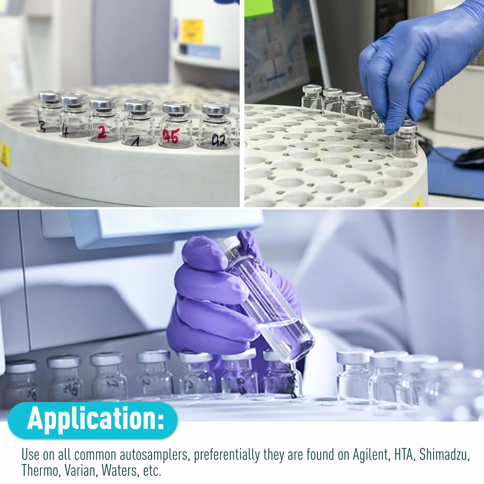 Fiolki laboratoryjne HPLC 10 ml ze szkła borokrzemowego 20 mm, 100 sztuk