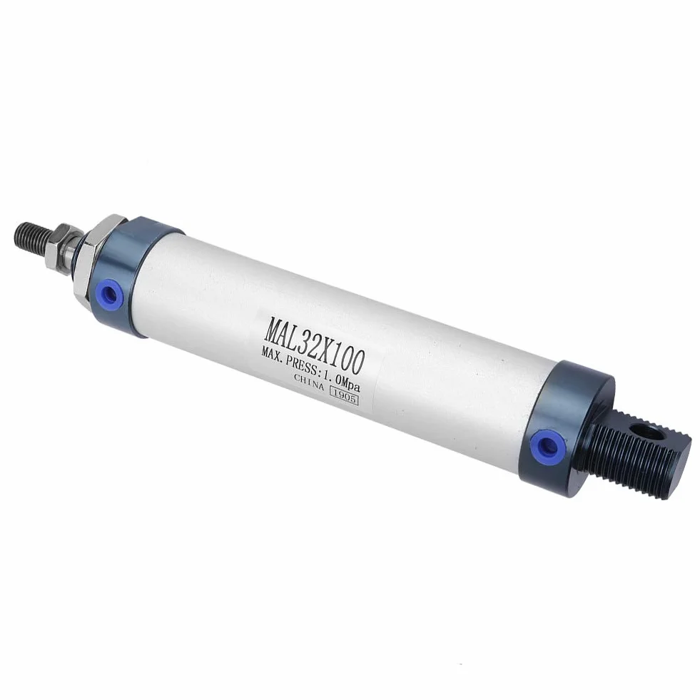 Cylinder Pneumatyczny, średnica 32 Mm, Skok 25/50/75/100 Mm Mini Cylinder Pneumatyczny Pojedynczy Pręt ze Stopu Aluminium Pneumatyczne Powietrze Dwustronnego Działania,