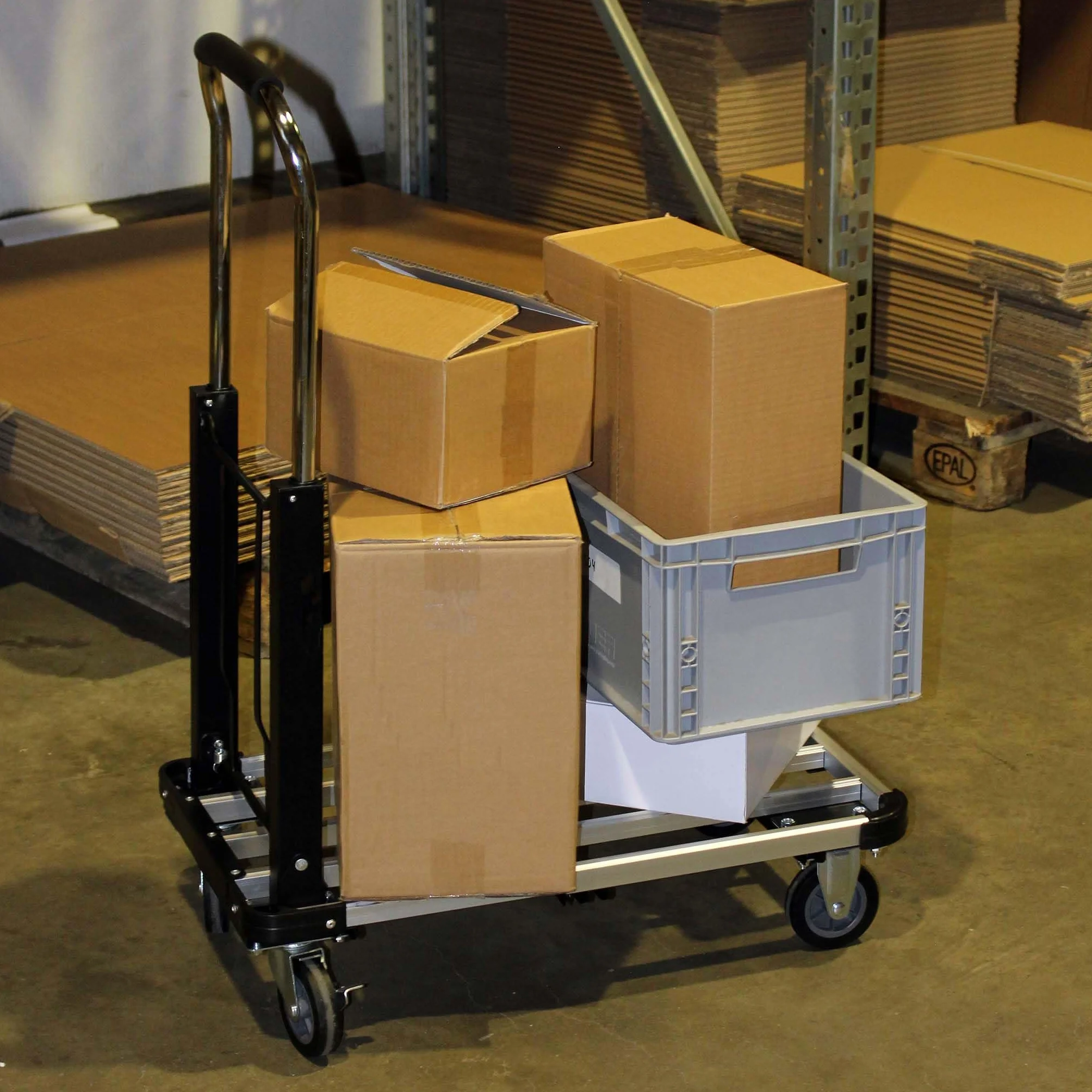 XPOtool Składany wózek transportowy do 150kg platformowy wózek z hamulcem i rozkładaną powierzchnią