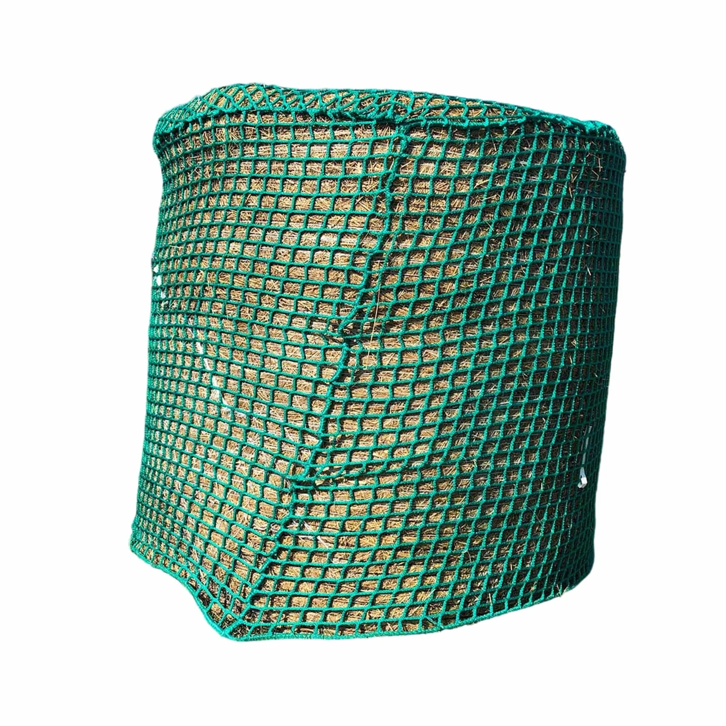 Siatka na siano dla koni, okrągła siatka na siano 150 cm x 150 cm - odstępy 4,5 x 4,5 cm, siatka na siano o dużej nośności, gęsta siatka na siano dla gospodarstw rolniczych hodujących konie (zielona)
