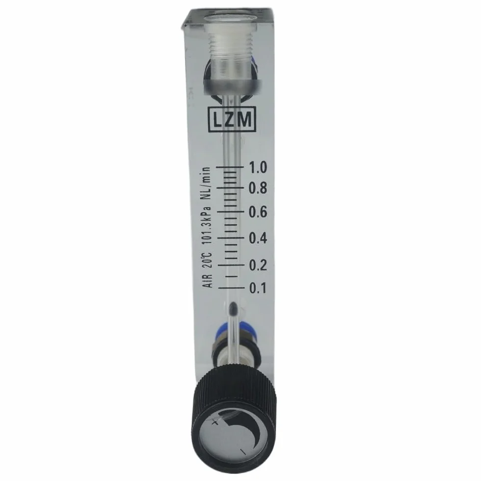 0,1 l/min do 35 l/min Dopasuj rurkę 6/8/10/12 mm Rotametr przepływomierza azotu powietrza z zaworem sterującym LZT-6T (Color : 0.3-3LPM, Size : Tube OD 8mm)
