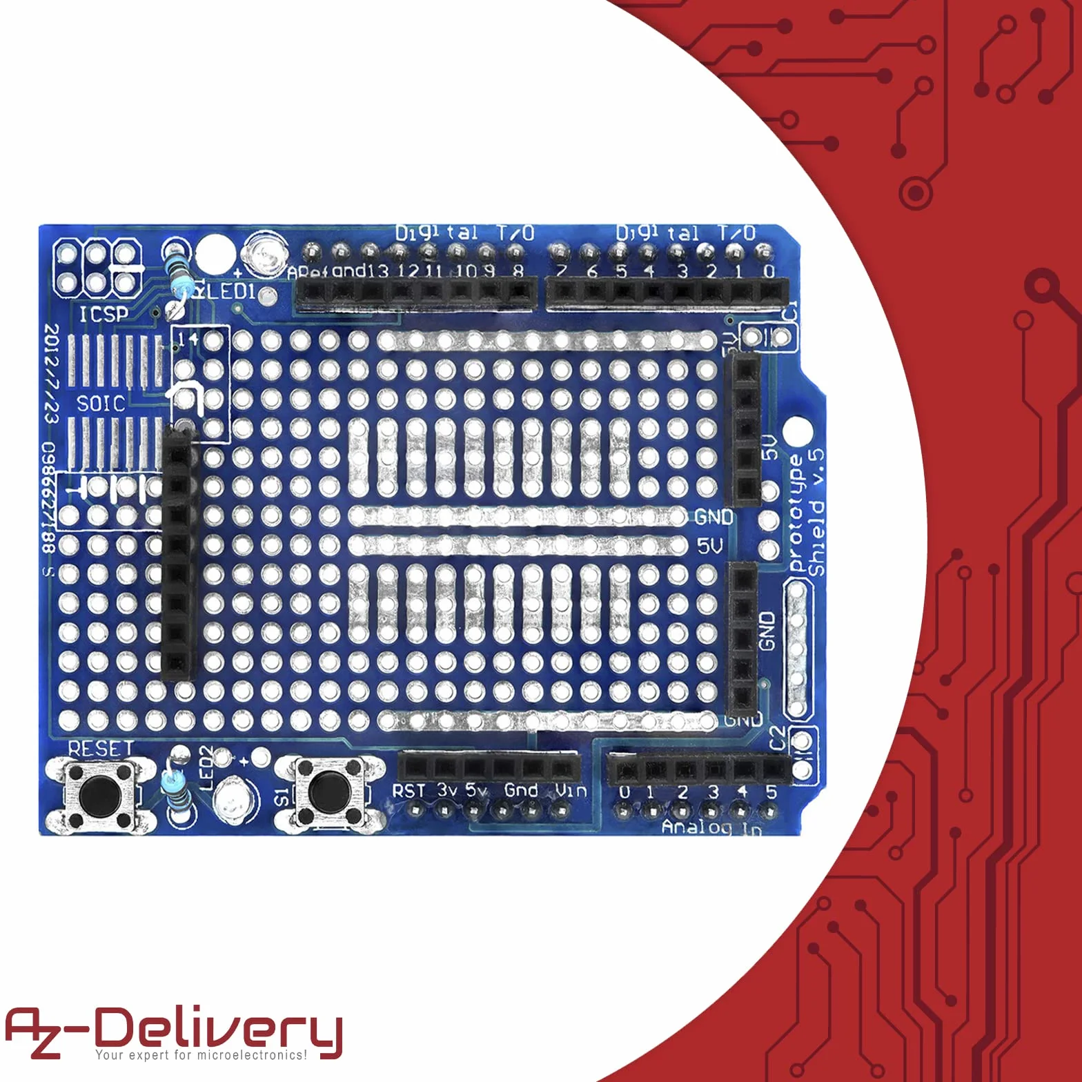 AZDelivery Prototypowanie Prototype Shield Mini Breadboard kompatybilny z Arduino w tym E-Book!