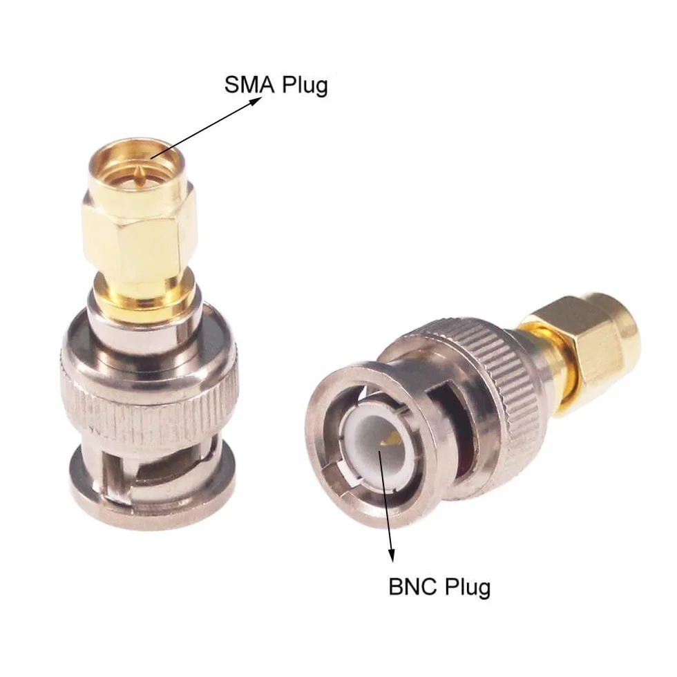 4 szt. Adapter BNC męski żeński na SMA męski konwerter do urządzenia LAN bezprzewodowy, kabel koncentryczny