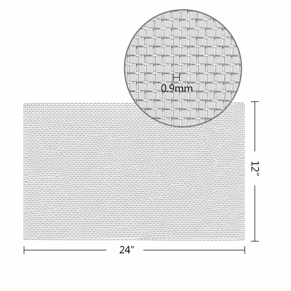 TIMESETL Tkany drut ze stali nierdzewnej 304, 18 oczek – 30 cm x 60 cm, siatka dla gryzoni, siatka na owady, siatka druciana, siatka okienna, siatka
