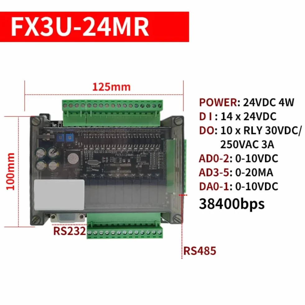 DollaTek PLC programowalne sterowanie logiczne FX3U-24MR wyjście przekaźnikowe