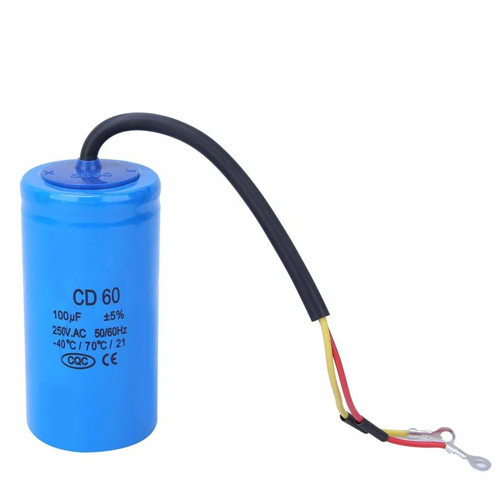 Kondensator silnika 250 V 100 uf elektroniczny element CD60 Przeciwwybuchowy kondensator do lodówek, klimatyzatorów i generatorów