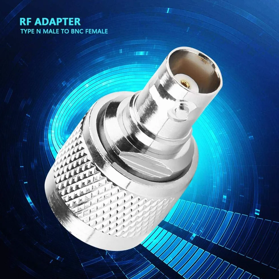 Akozon 2 szt.Adapter złącza RF Koncentryczny konwerter testowy typu N męski na żeński BNC