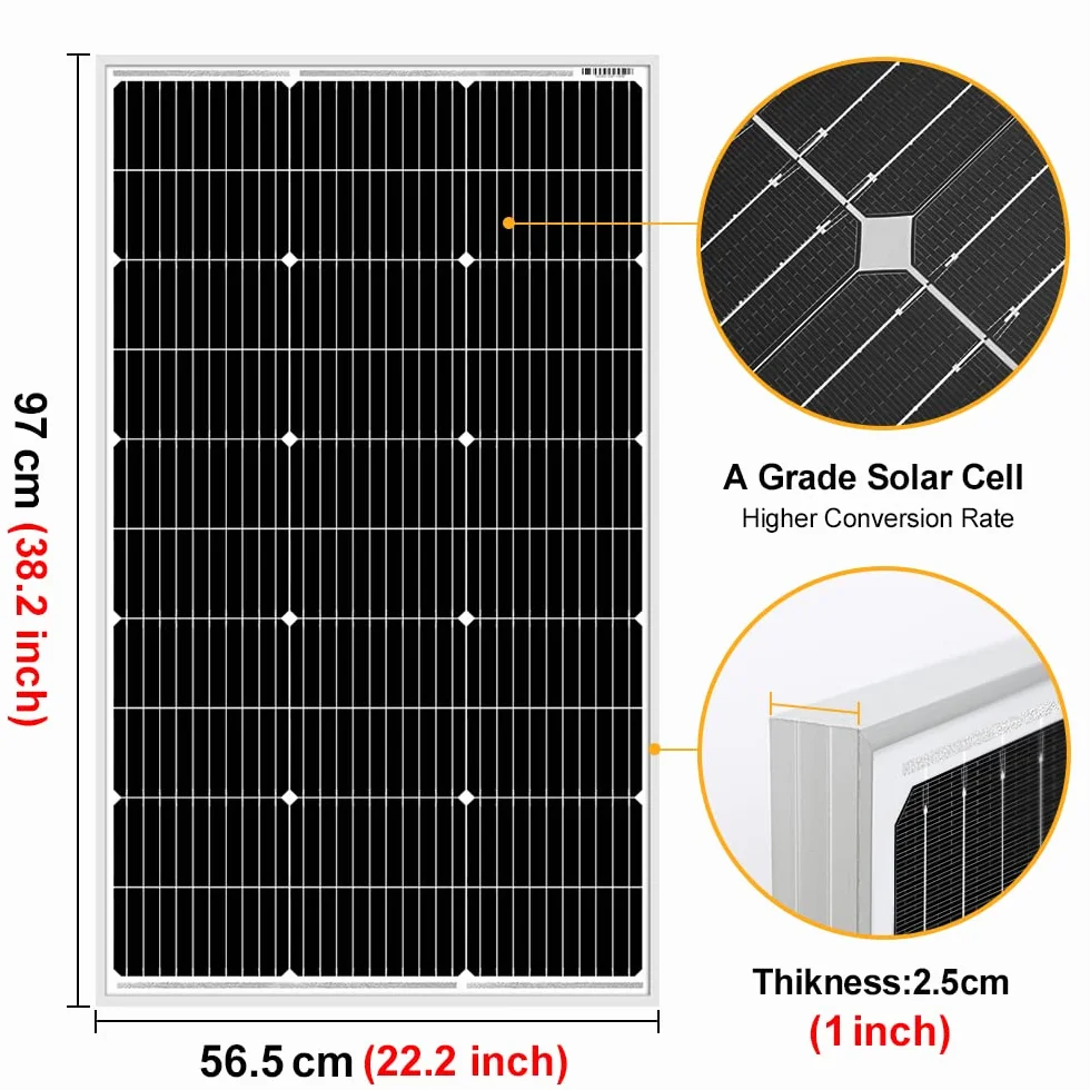 DOKIO Panel słoneczny 100 W monokrystaliczny 12 V TÜV