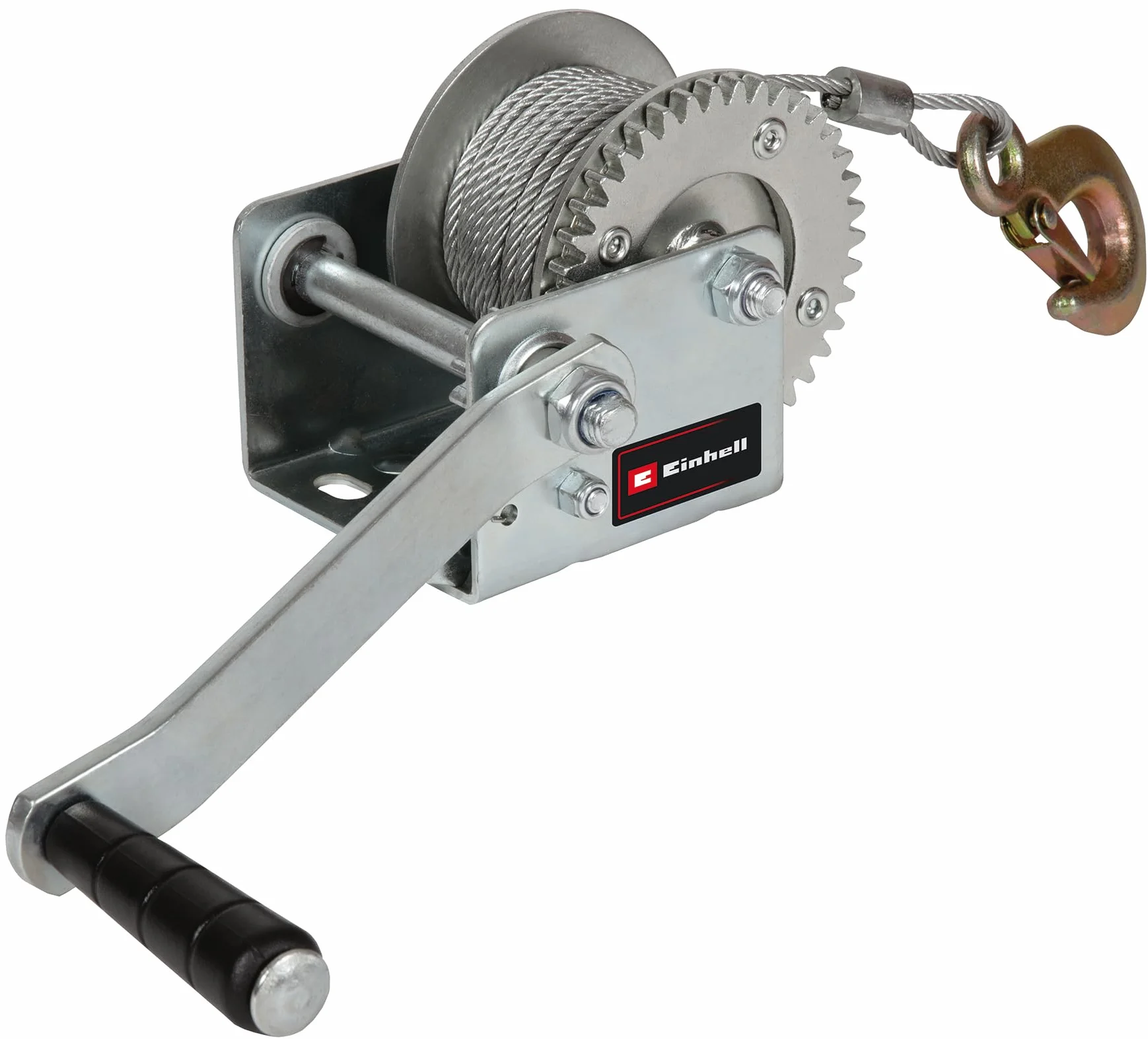 Einhell Wciągarka ręczna TC-WI 500 (maks. nośność 500 kg, 10 m linka bezskrętna, blokada biegu wstecznego, miękki uchwyt z hakiem zabezpieczającym z klapką zabezpieczającą)