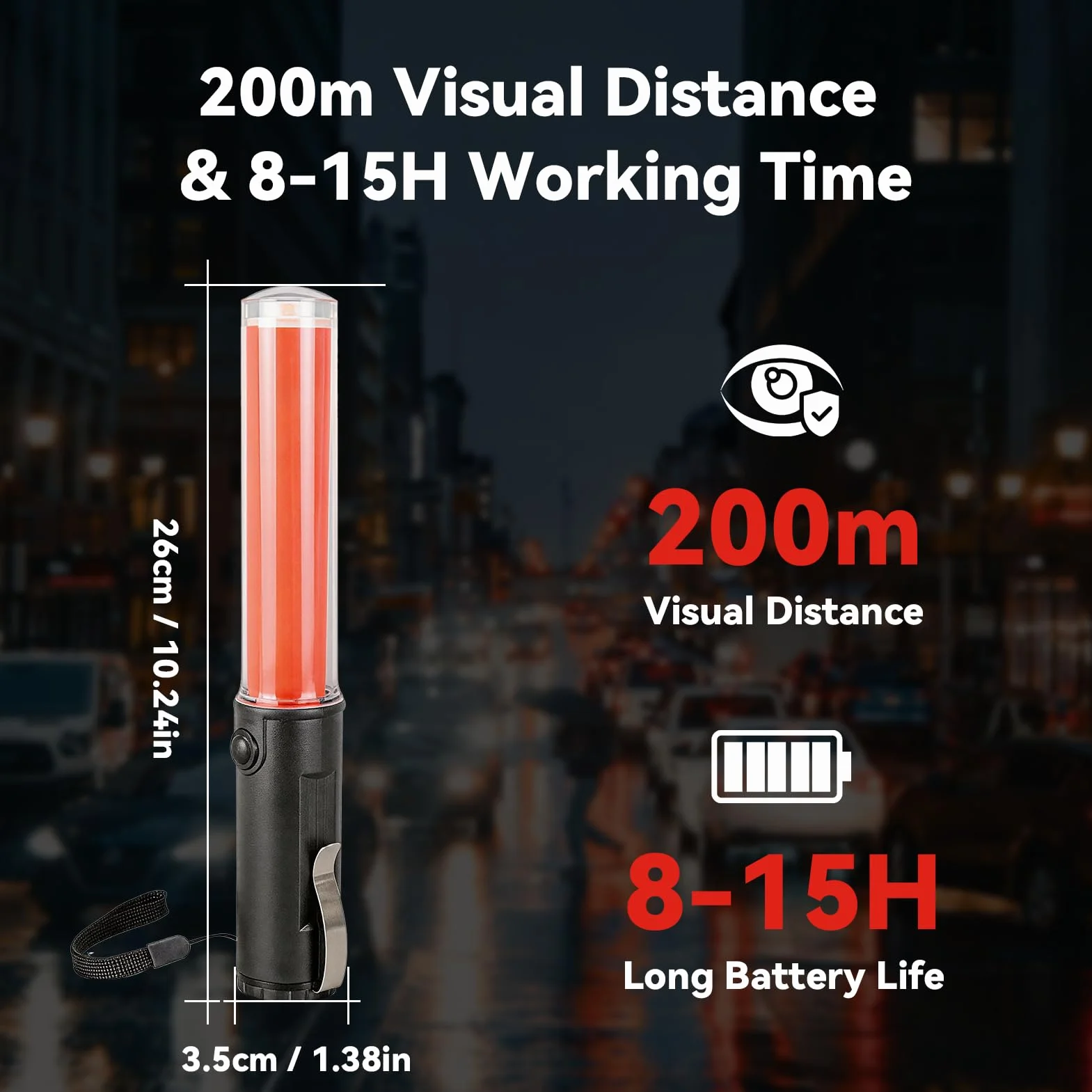 26cm Signal Safety Traffic Baton LED Light Traffic Control Wand z 3 trybami migotania Produkty transportowe na wypadek awarii