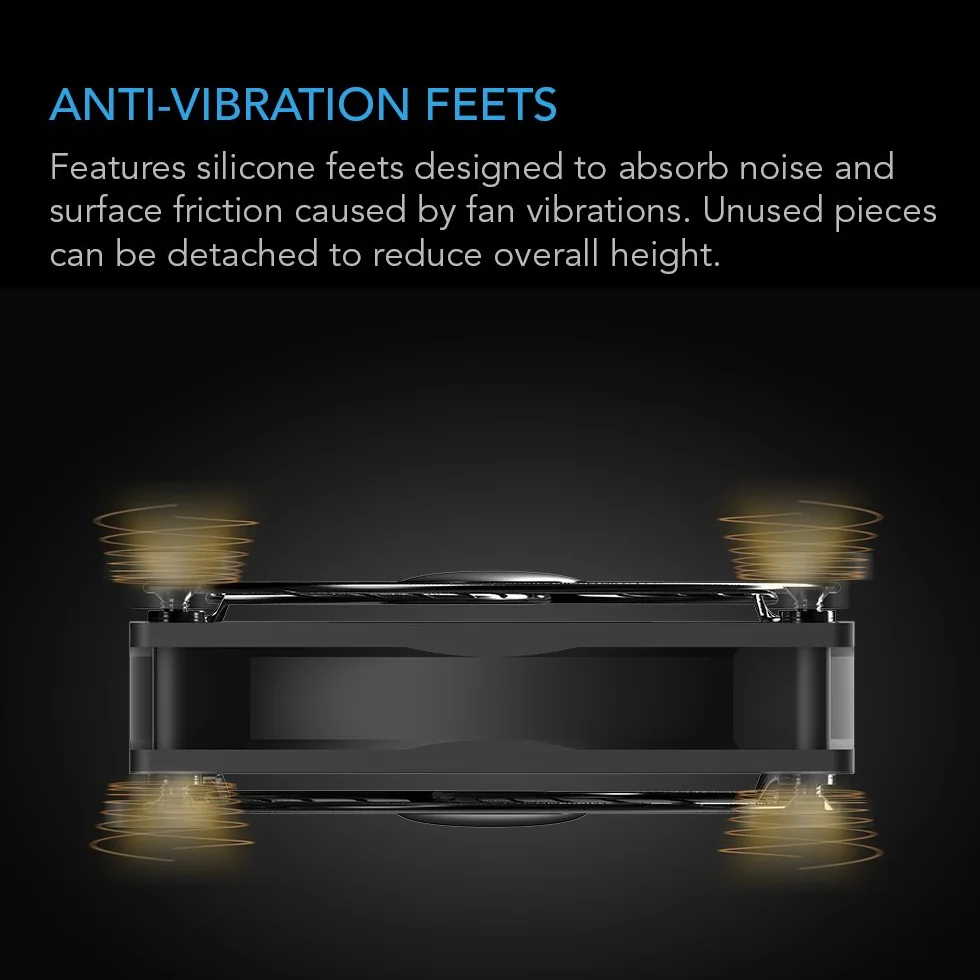 AC Infinity MULTIFAN S7-P, cichy podwójny wentylator zasilany prądem zmiennym 120 mm z regulacją prędkości, certyfikat UL, do odbiornika, DVR, Playstation, Xbox, chłodzenie komponentów