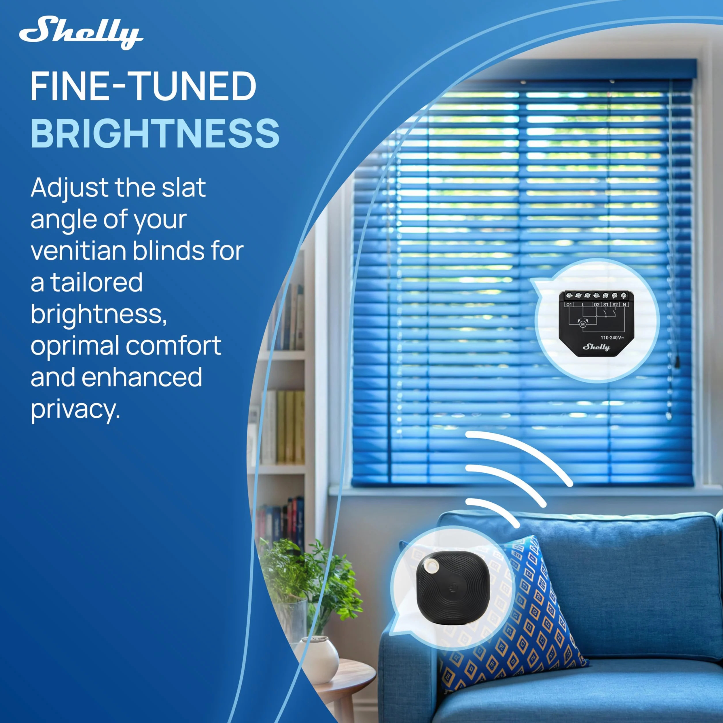 Shelly Shutter i Shelly BLU Button Tough 1 Moduł łącznika do rolet 110–240 V 4A Pomiar zużycia energii Harmonogramy Kompatybilny z Alexa Google Home SmartThings