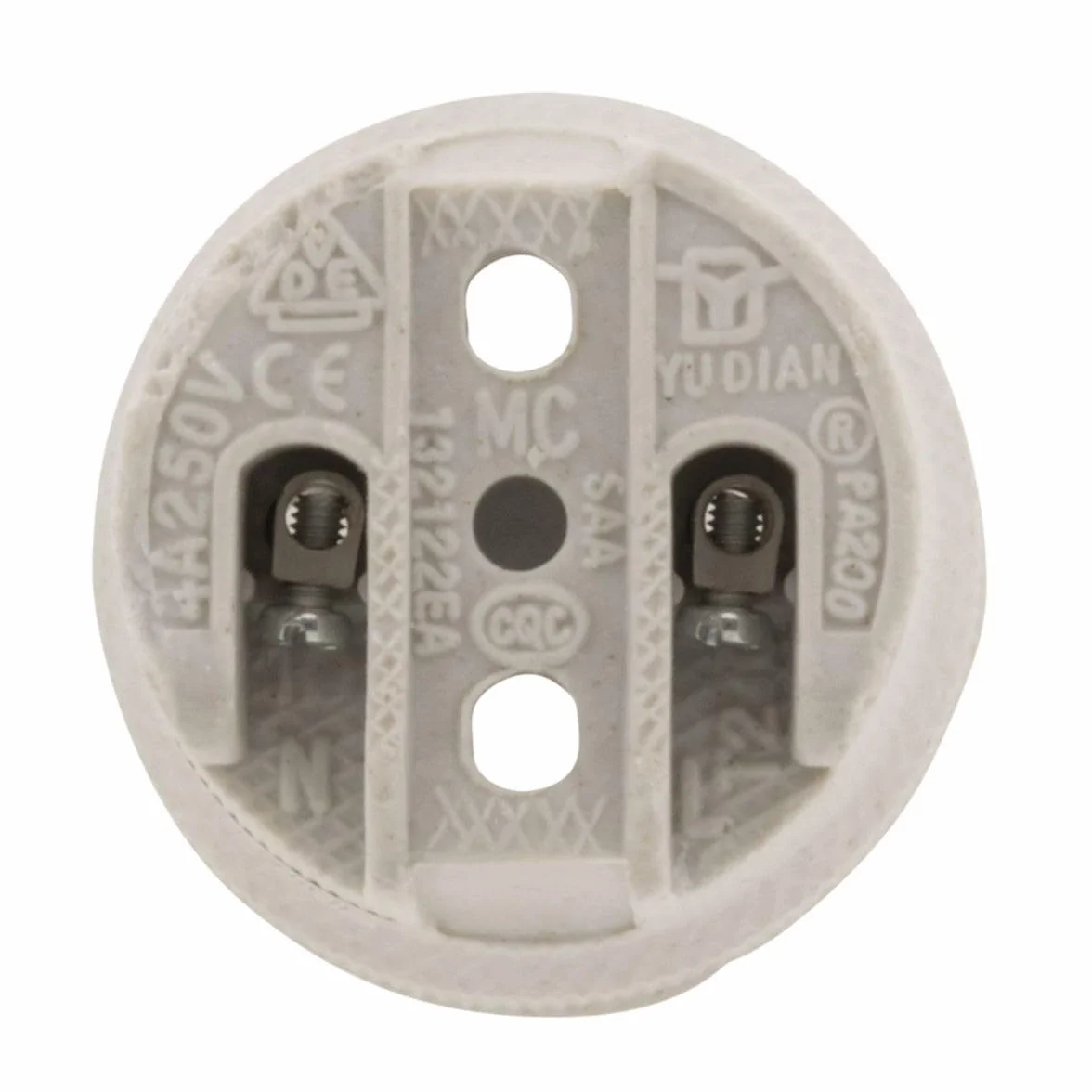 Zenitech - Oprawka Porcelanowa E27 - Biała - 250V, 4A - Bez Pierścienia - Do Oświetlenia Wewnętrznego - Kompatybilna ze Standardowymi Oprawami - Odporna na Ciepło