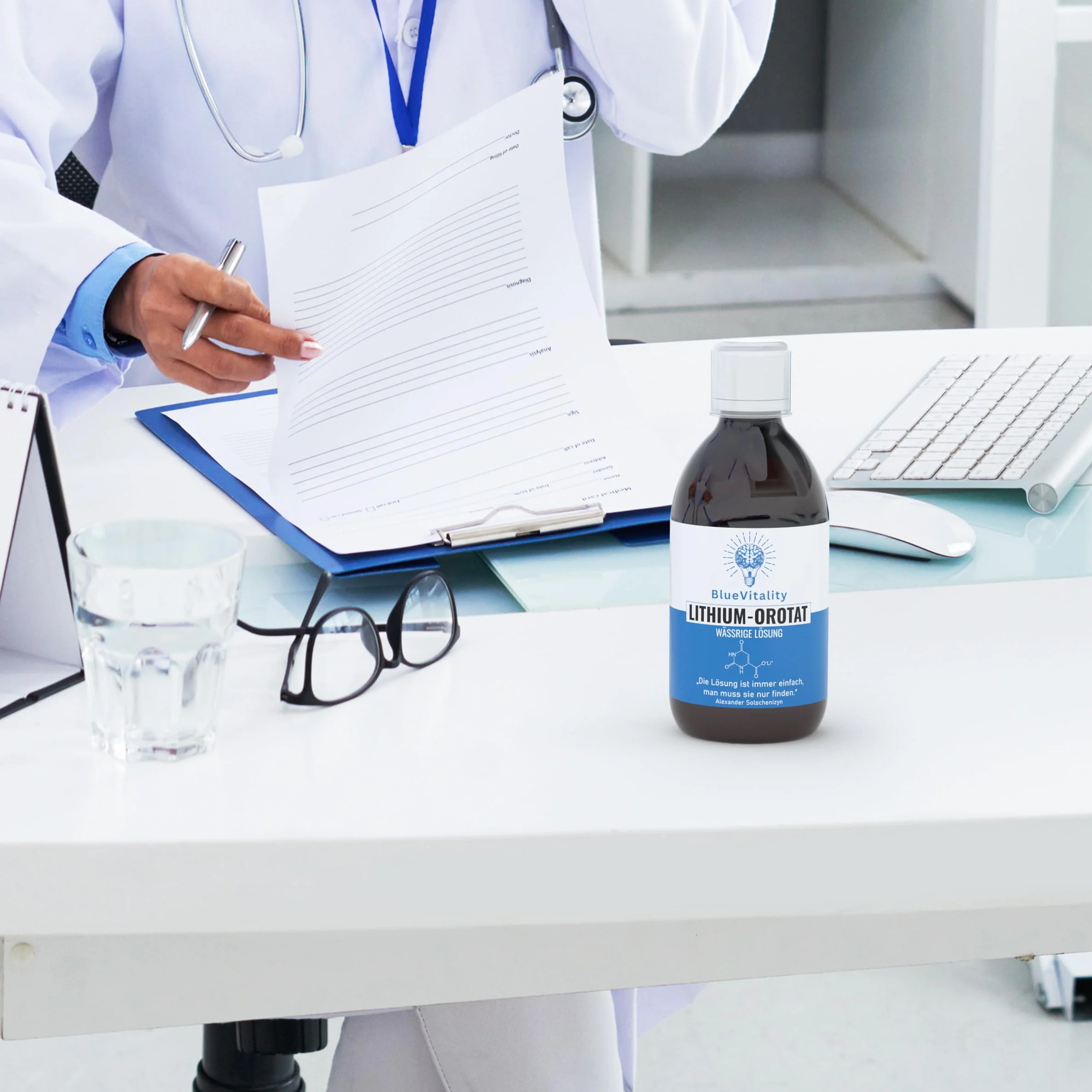 Roztwór Orotanu Litu 300 ml | Czystość 99% | 0,5 mg (500 ppm) litu elementarnego na ml | Made in Germany | Czystość potwierdzona laboratoryjnie