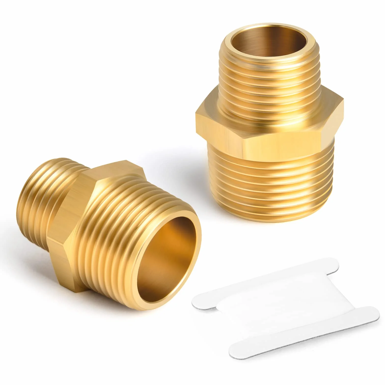 2 szt. 1/8" męski BSP x 3/8" męski BSP mosiądz Redukcja Hex Nipple Złącze rurowe