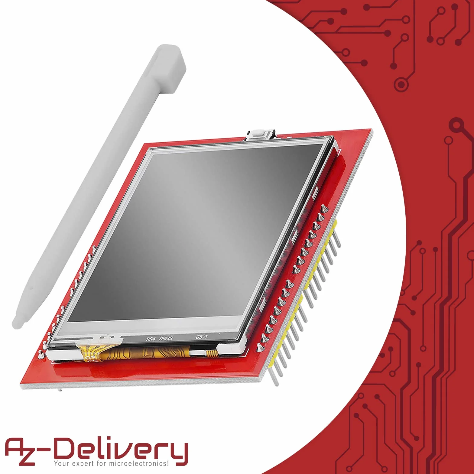 AZDelivery 3 x 2,4-calowy moduł wyświetlacza dotykowego TFT LCD SPI TFT 240x320 ILI9341 XPT2046 5V kompatybilny z Arduino w tym E-Book!