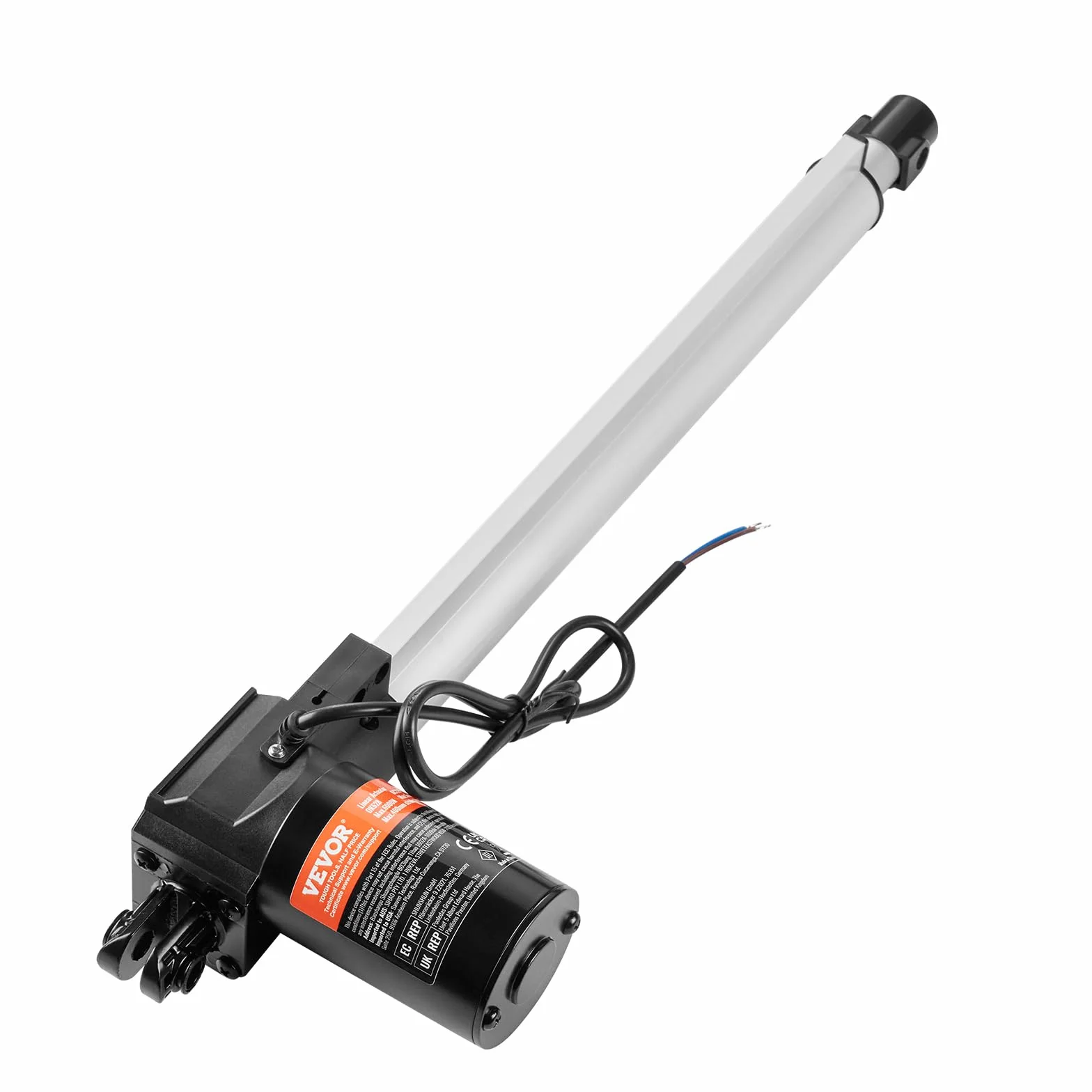 VEVOR Napęd liniowy 6000 N DC 12 V napęd liniowy IP44, elektryczny silnik liniowy 350 mm, długość skoku, poziom hałasu ≤ 50 dB, elektryczny otwieracz drzwi 5 mm/s, prędkość jazdy, technika liniowa,