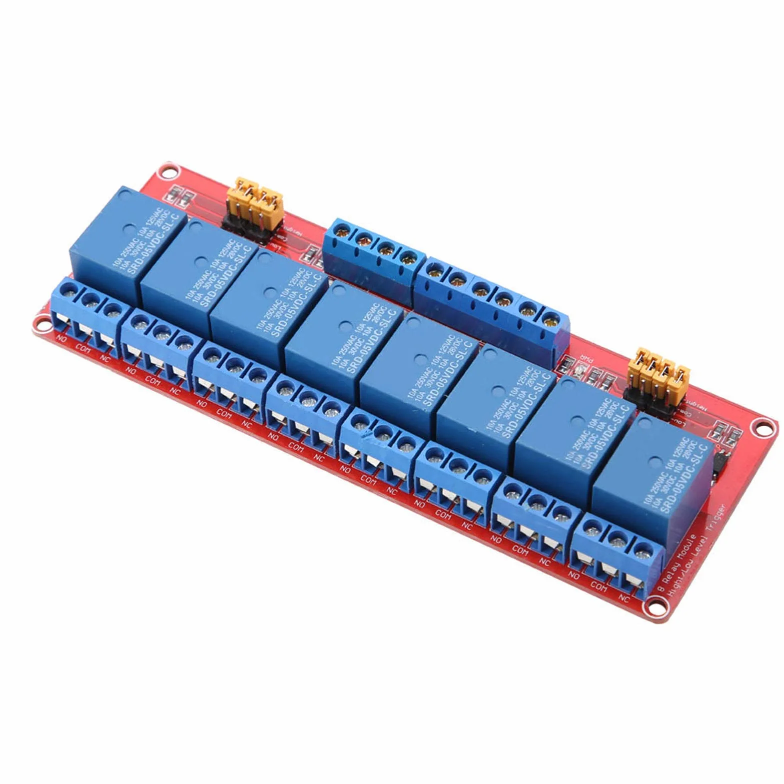 Moduł Przekaźnika 8-Kanałowy z Transoptorem, Wysoki Niski Wyzwalacz, 5V/12V/24V, Zielony Wskaźnik Pracy, 5V