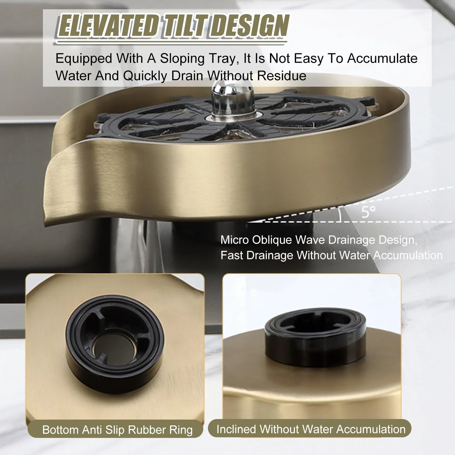 Household Bottle Washing Machine Quick Cup Washer Kitchen Sink Accessories Black