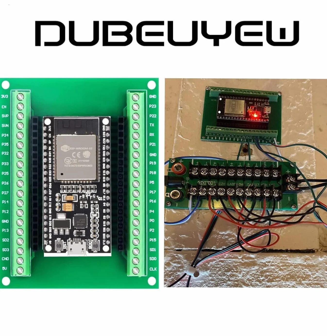 ESP32S Breakout Board GPIO 1 w 2 do 38-pinowej wersji Wide ESP32 ESP-WROOM-32 płytka rozwojowa 2,4 GHz Dual Core Wi-Fi + Bluetooth 2 w 1 (2 szt