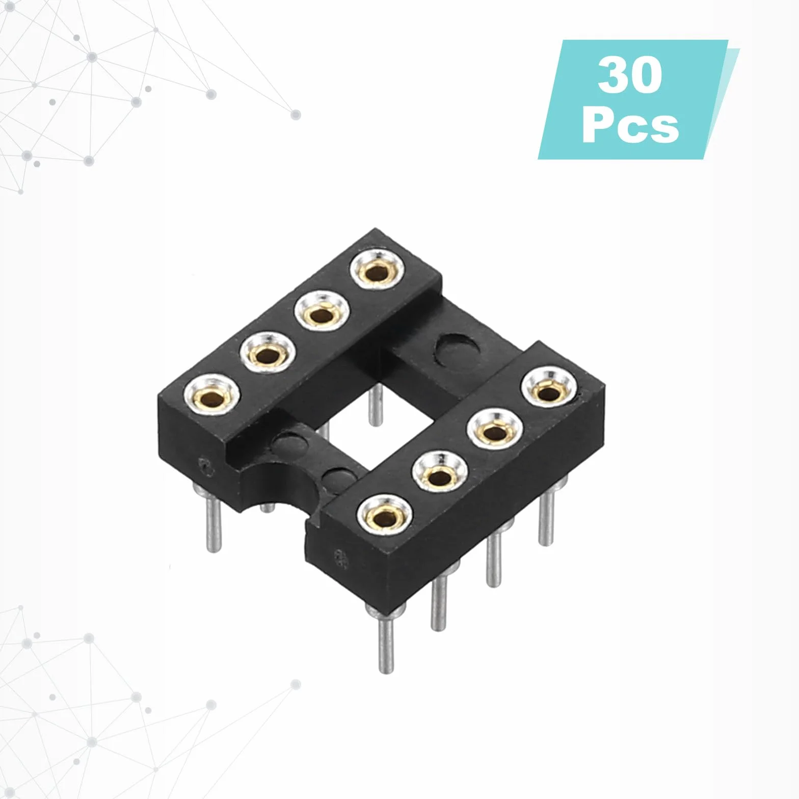 QUARKZMAN 30 sztuk DIP IC Chip Socket Adapter 8 Pin IC Asortyment Kit 2,54 mm/0,1" Pitch do projektu Breadboard, PCB Design