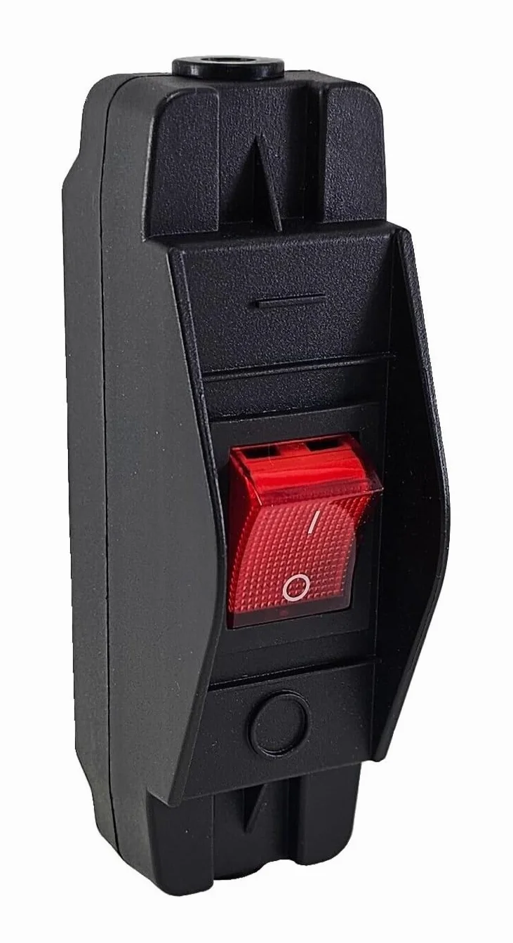 Przełącznik ciągnący w kolorze czarnym, solidna obudowa z wymiennym przełącznikiem wibracyjnym 16A 250V~, podświetlany na czerwono