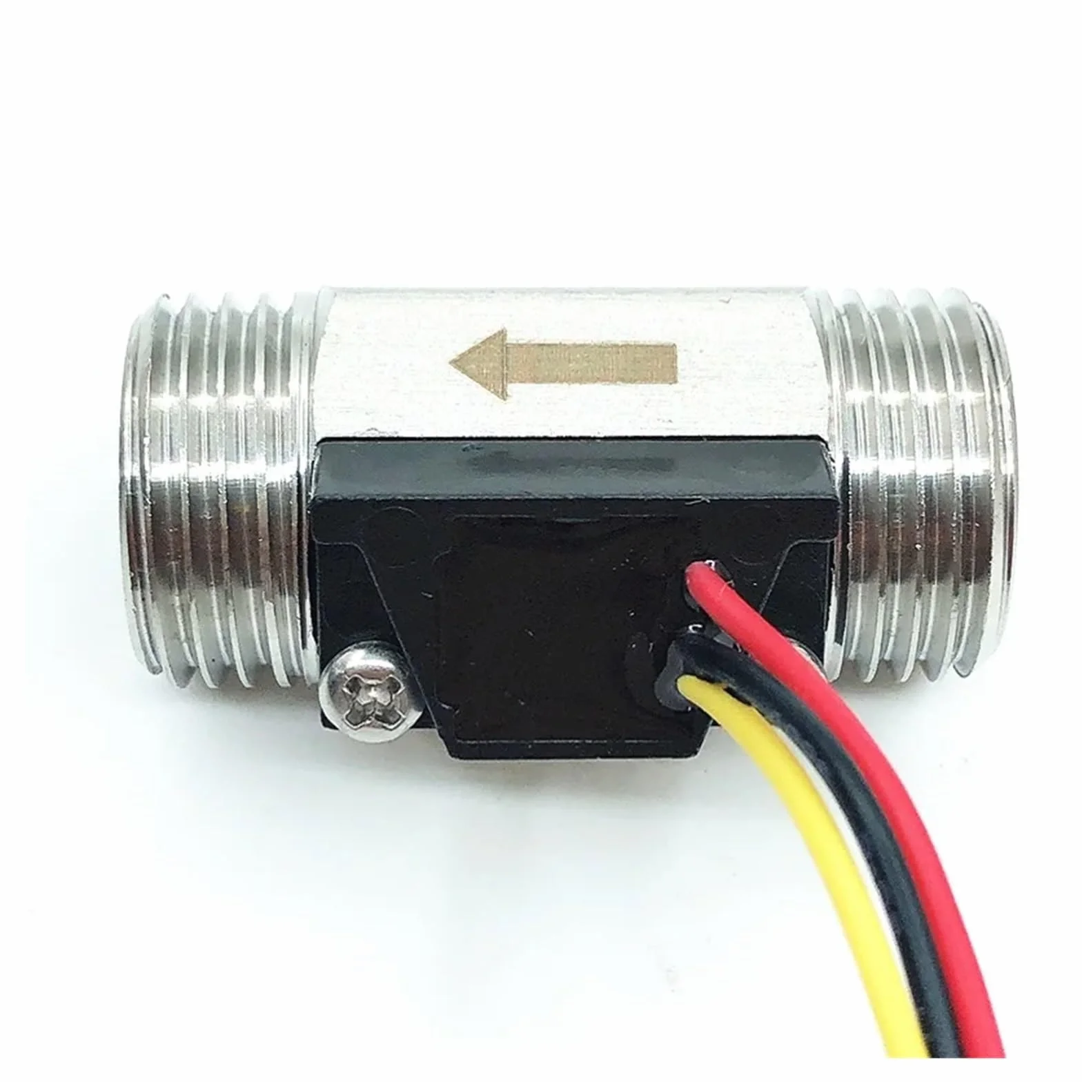 Czujnik przepływu wody G1/2" 1~30L/min Efekt Halla NPN impuls DN15 stal nierdzewna 5-24Vdc