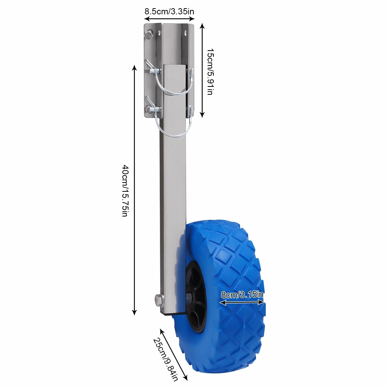 Ponton 150 kg, koła transportowe ze stali nierdzewnej 15 x 8,5 cm, zdejmowane do łodzi
