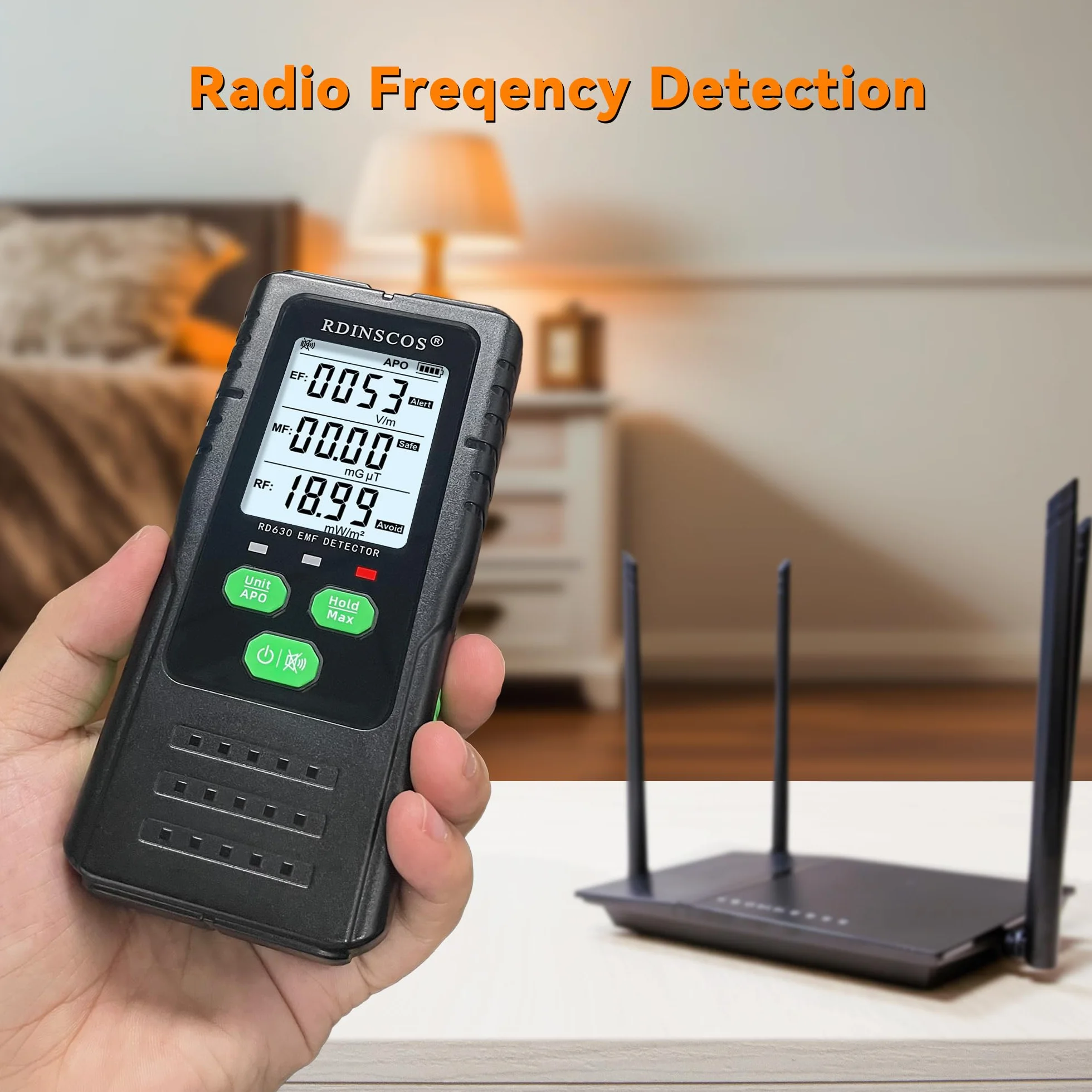 EMF detektor promieniowania cyfrowy pola elektromagnetyczne EF/MF/RF ręczny