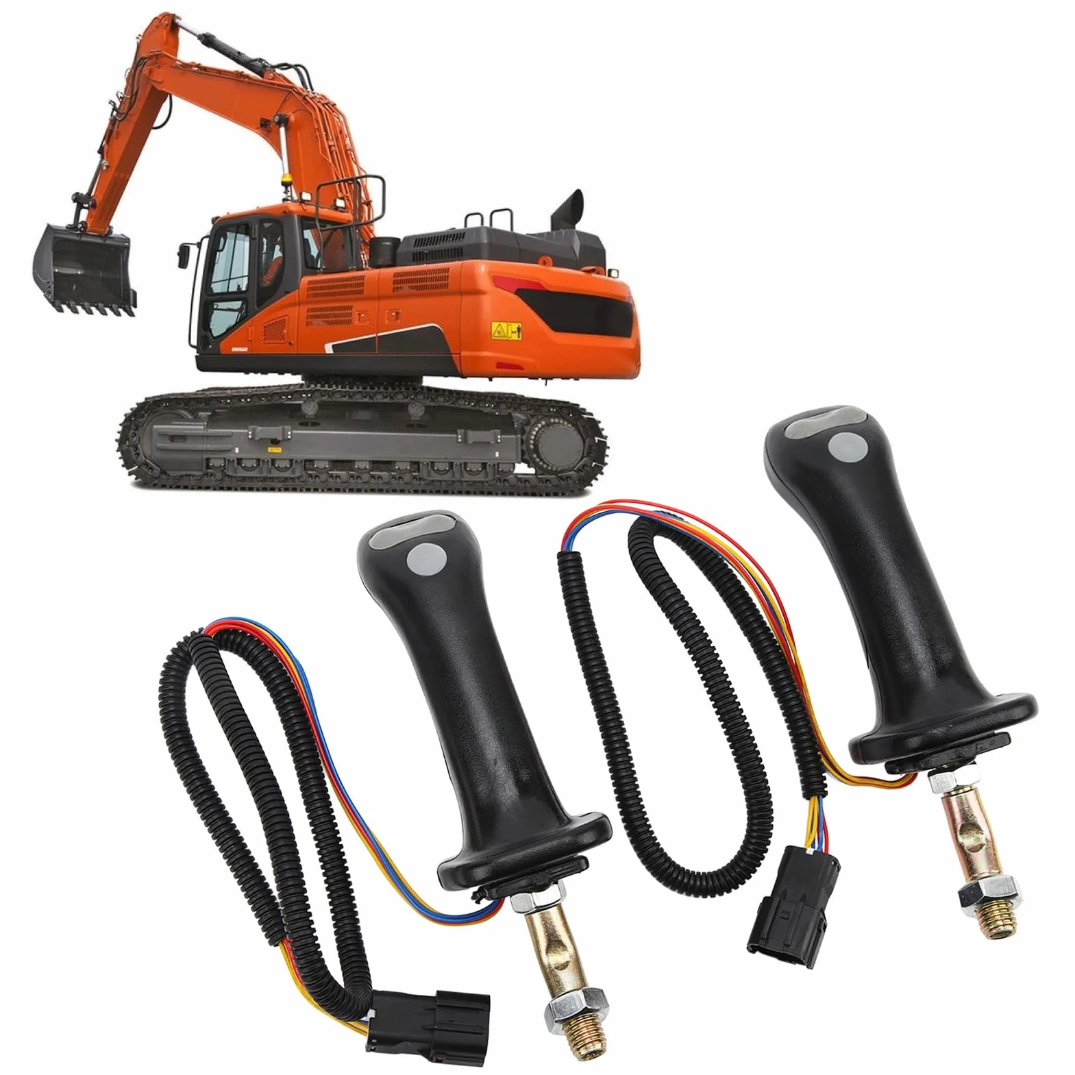 2 Sztuk Uchwyt Typu Joystick do Koparki Dźwignia Joysticka Dobra Lewa Prawa Ręka Wyczucie dla Doosan DH DX150 215 225 300 370-9C,klamka zewnętrzna