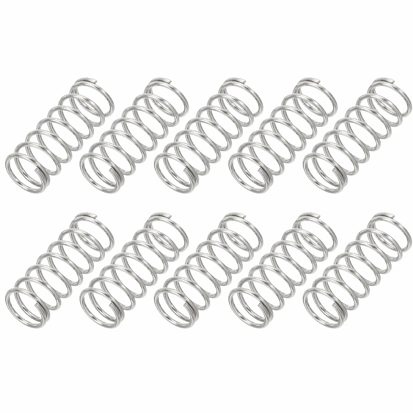 PATIKIL Sprężyna naciskowa, średnica drutu 0,8 mm x średnica zewnętrzna 8 mm x 20 mm dł., 10 szt. 304 stal nierdzewna Mechaniczna sprężyna rozciągana, małe sprężyny do ołówków Zestaw asortymentu do