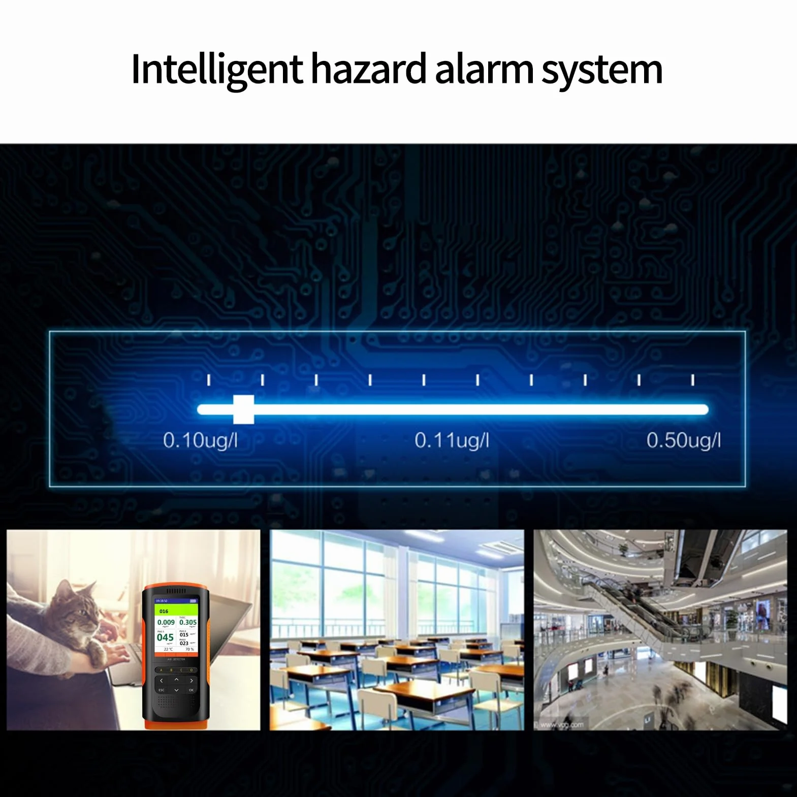 Jadeshay Tester jakości powietrza monitor jakości powietrza wykrywacz formaldehydu miernik zanieczyszczenia powietrza HCHO TVOC PM2.5/PM10 tester