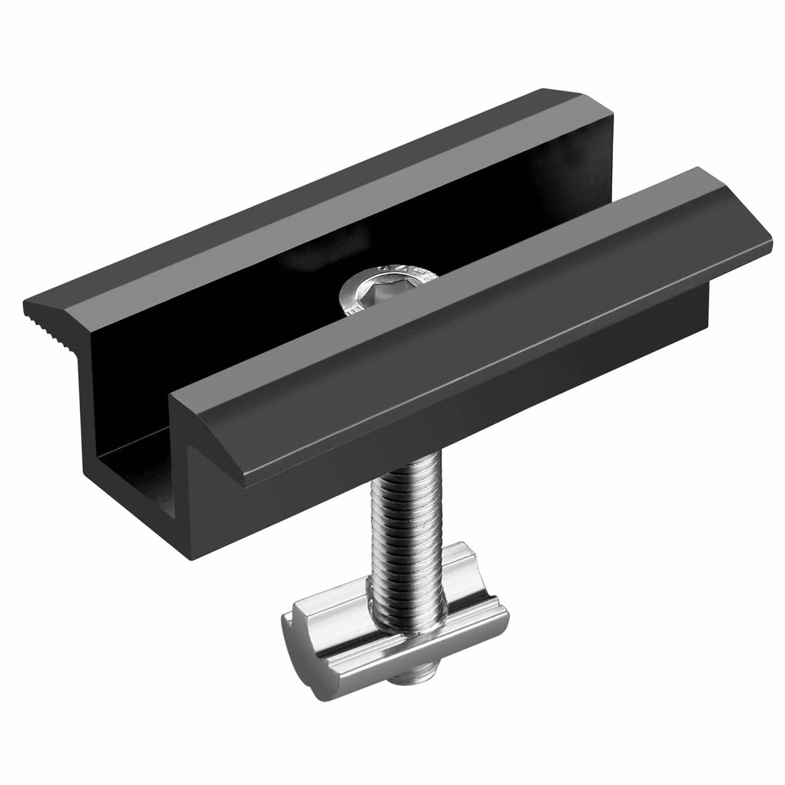 GETLITOOL Akcesoria do szyny montażowej PV, 10 szt. aluminiowy zacisk środkowy, fotowoltaiczne panele słoneczne do wysokości modułu 30-42 mm, wspornik modułów solarnych zaciski do montażu profili