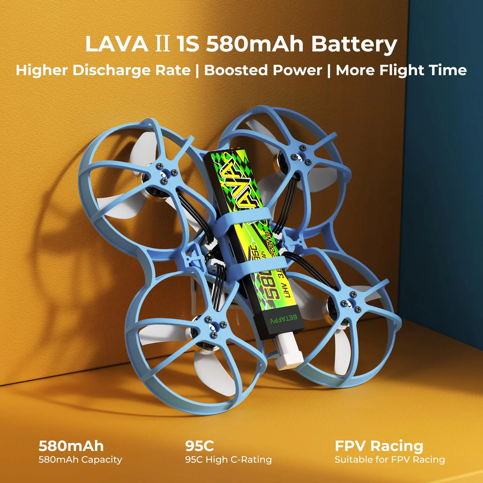 BETAFPV Meteor75 Pro 1S Brushless Drone with Matrix 1S 5IN1 FC, 1102 22000KV Motor, 45mm 3-Blade Prop for FPV Freestyle Racing Indoor Outdoor, Fly Time Up to 6.5Min with LAVA II 580mAh 1S Lipo - ELRS