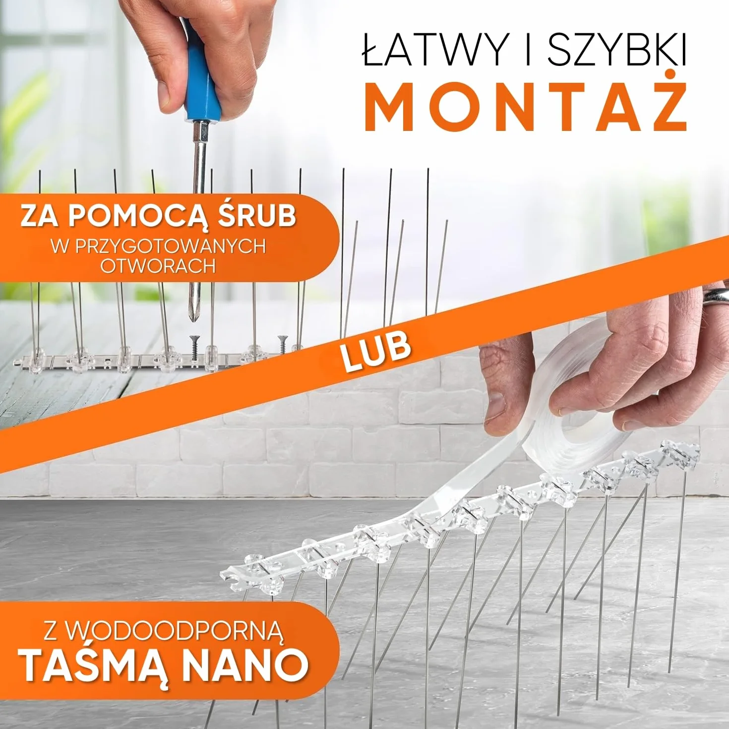 WERKTAL Kolce odstraszające gołębie – skuteczna ochrona przed ptakami z trwałej stali nierdzewnej [3 metry] – przyjazna dla zwierząt ochrona przed gołębiami na balkon i okno – montaż bez użycia narzędzi dzięki nanotape – przeciwko wszystkim gatunkom ptakó
