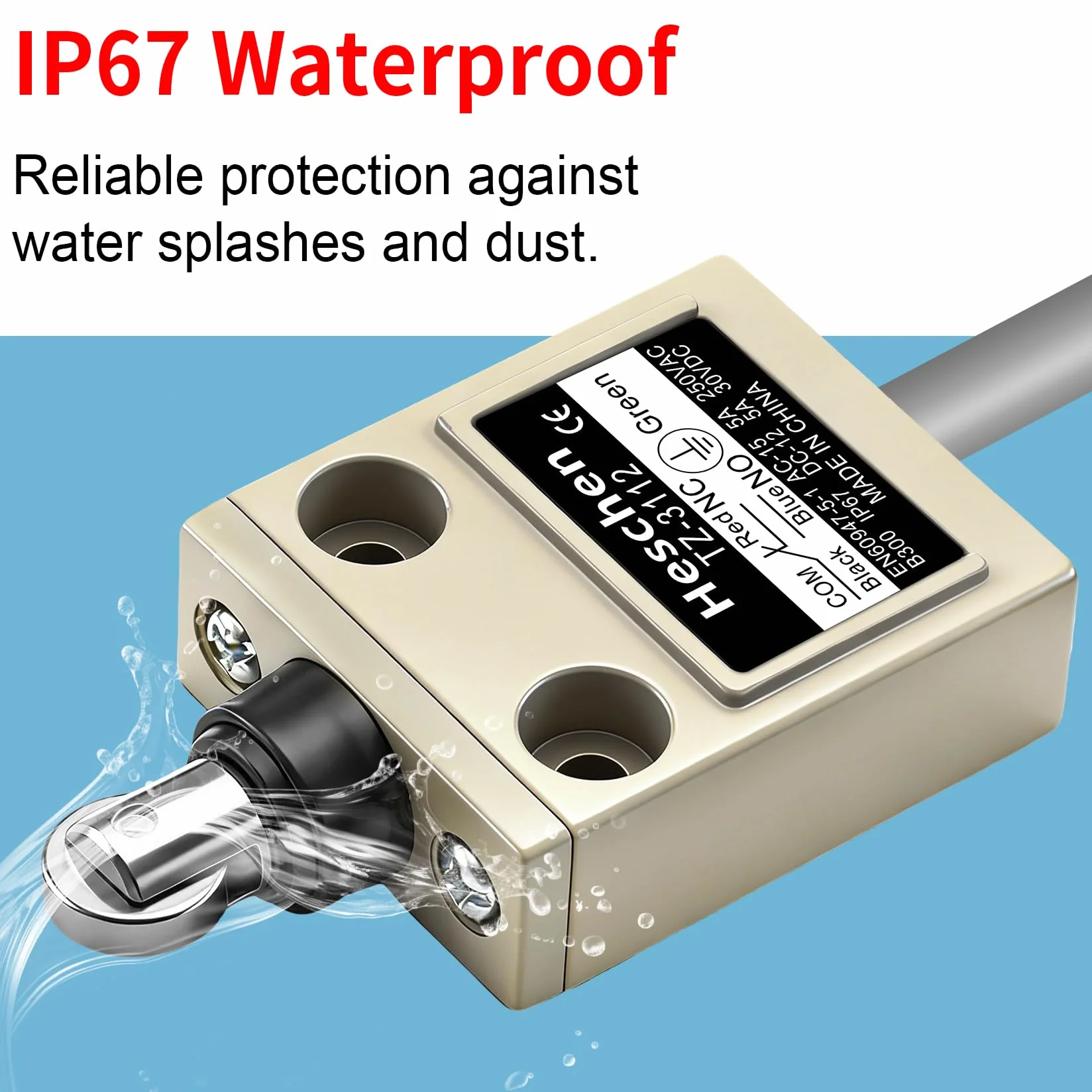 Heschen TZ-3112 wyłącznik krańcowy SPDT NO+NC AC 250V 5A IP67 wodoszczelny