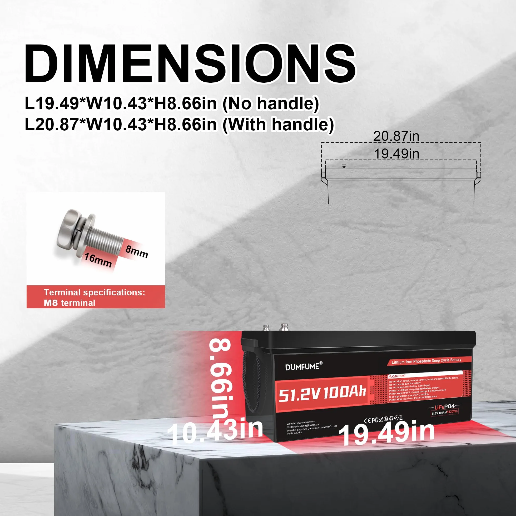 Bateria Litowa LiFePO4 48V 100Ah 200A BMS do Wózka Golfowego Off-Grid
