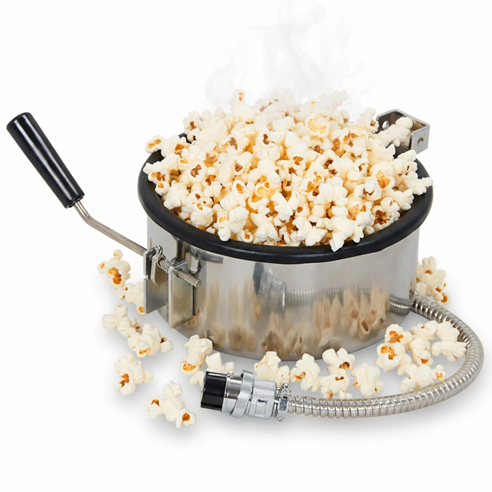 Akcesoria do robienia popcornu na gorące powietrze – 3 otwory, 15 mm, elektryczna ręczna korbana część producenta popcornu, łatwa do czyszczenia, patelnia zapobiegająca kormowi na kukurydzę i