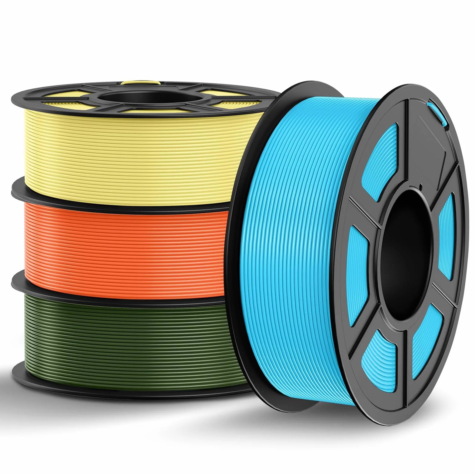 TECBEARS PLA Multicolor Bundle filament 1,75 4 kg do drukarki 3D błękitny cytrynowy żółty błyszczący pomarańczowy oliwkowy zielony