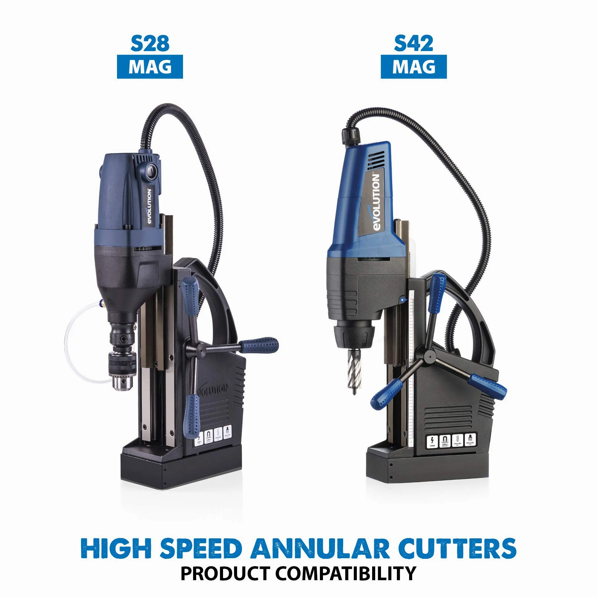 Evolution Power Tools Wiertło rurowe krótkie do wiertarki magnetycznej, uniwersalne mocowanie, wiertło magnetyczne o długości 25 mm i średnicy 63 mm