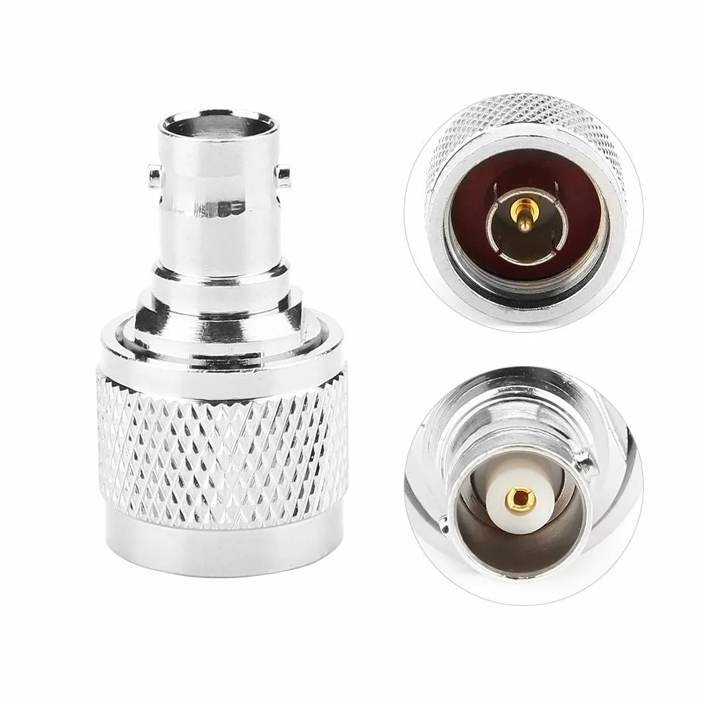 Akozon 2 szt.Adapter złącza RF Koncentryczny konwerter testowy typu N męski na żeński BNC