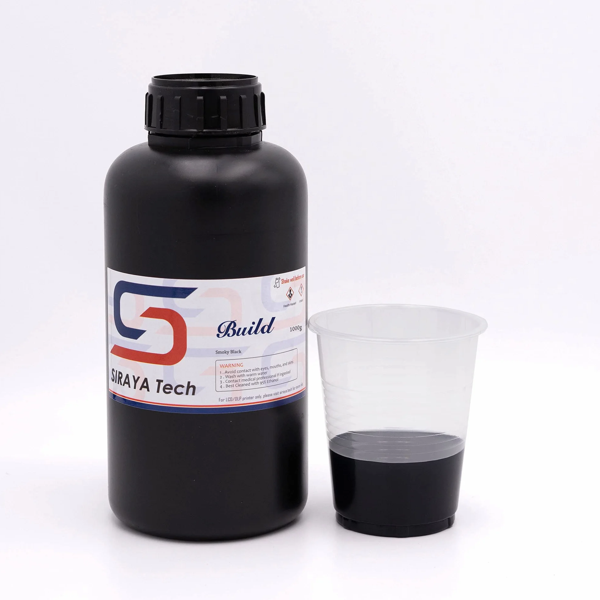 Siraya Tech Build Żywica 3D Wysokiej Rozdzielczości Nielamliwa Inżynierska Standardowa Fotopolimerowa Rapid do LCD DLP (Dymna Czern, 1kg)