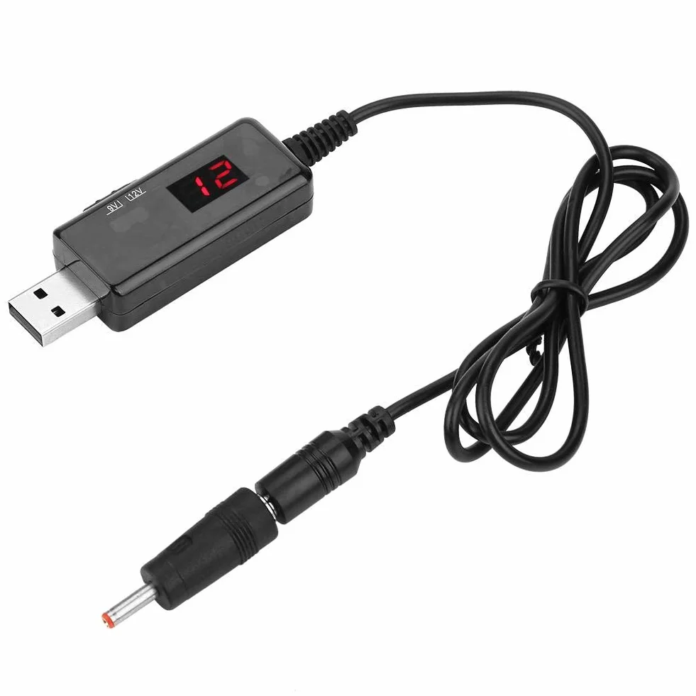 Estink USB Konwerter Napięcia Boost, DC Step-up 9V/12V z Wyświetlaczem do Routera