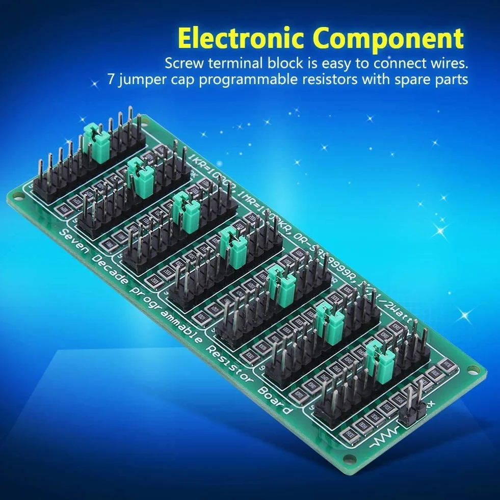 Rezystor programowalna płytka rezystora 0.1R - 9999999R 8 Sekcja 0.1R Precyzyjny element elektroniczny mały rozmiar do eksperymentów edukacyjnych projektowanie