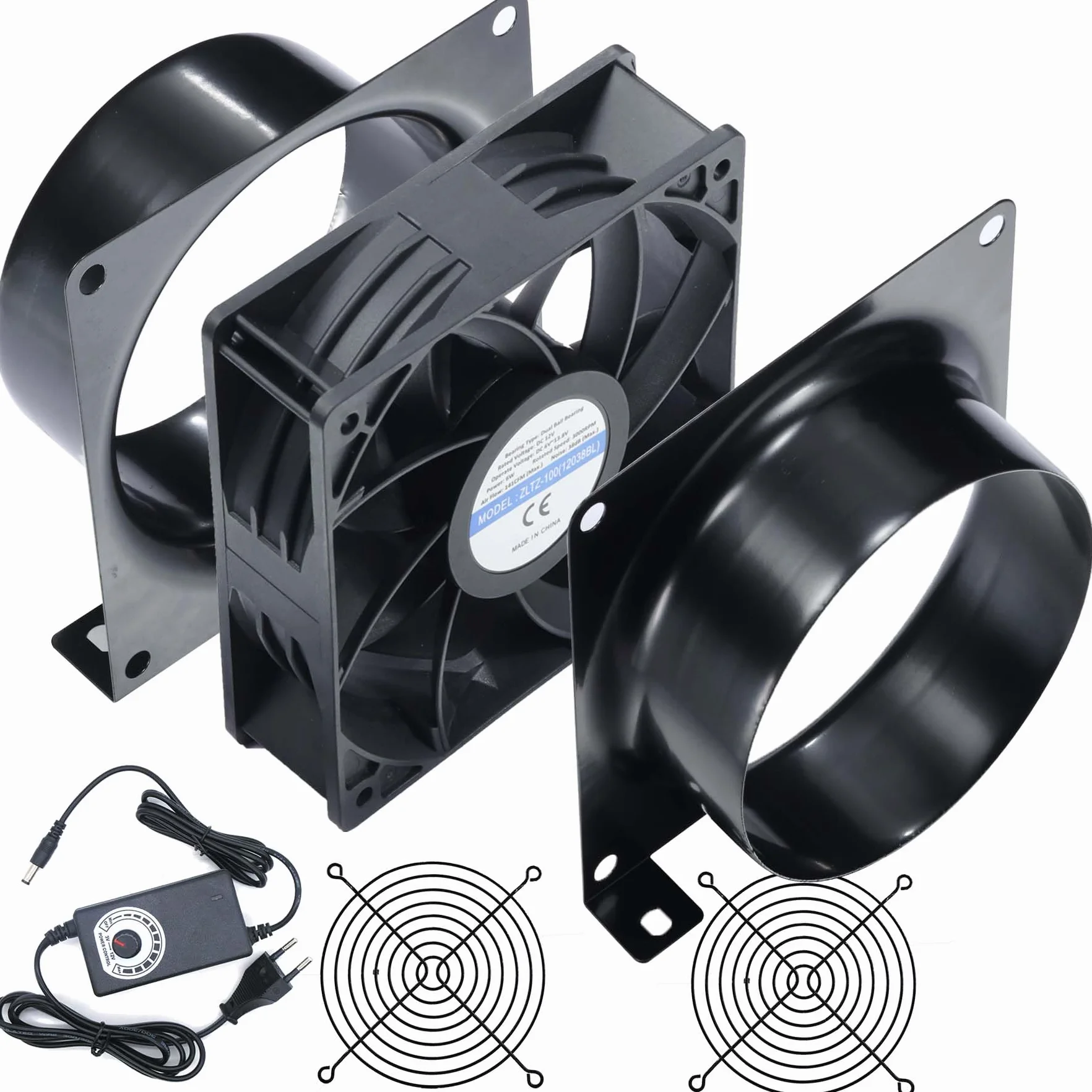 Wentylator rurowy 100 mm 12 V 3000 obr./min ze ściemniaczem 0~100%