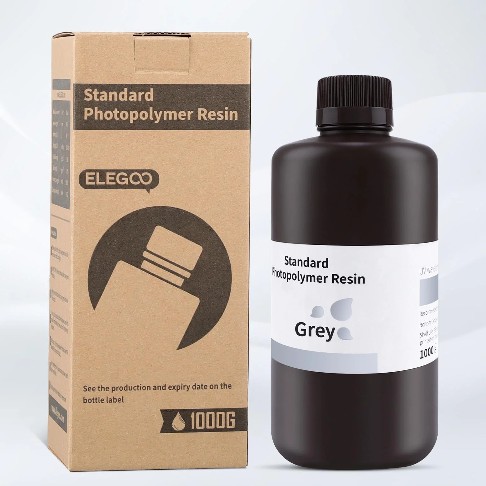 ELEGOO 405nm Rapid Resin Żywica do drukarki 3D, LCD UV, fotopolimerowa, 1000 g, szara
